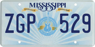 MS license plate ZGP529