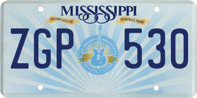 MS license plate ZGP530