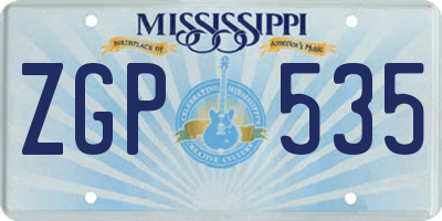 MS license plate ZGP535