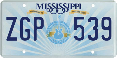 MS license plate ZGP539