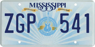 MS license plate ZGP541