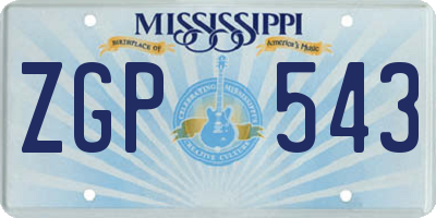 MS license plate ZGP543