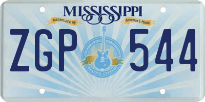 MS license plate ZGP544
