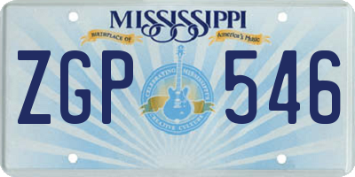 MS license plate ZGP546