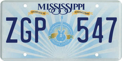 MS license plate ZGP547