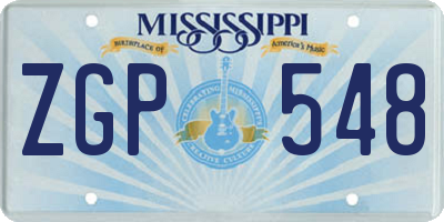 MS license plate ZGP548