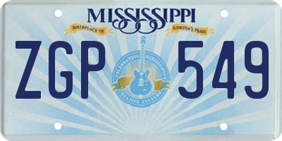 MS license plate ZGP549
