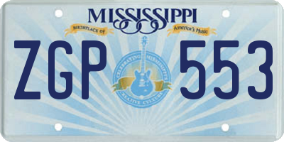 MS license plate ZGP553