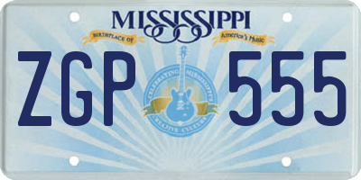 MS license plate ZGP555