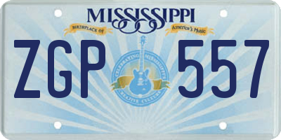 MS license plate ZGP557