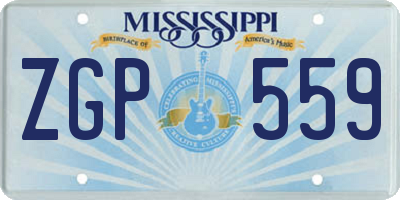MS license plate ZGP559