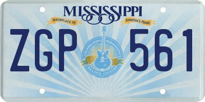 MS license plate ZGP561