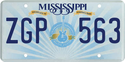 MS license plate ZGP563