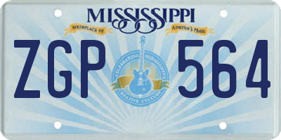 MS license plate ZGP564