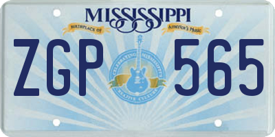 MS license plate ZGP565