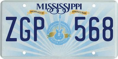 MS license plate ZGP568