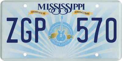 MS license plate ZGP570