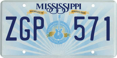 MS license plate ZGP571