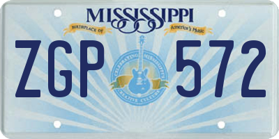 MS license plate ZGP572