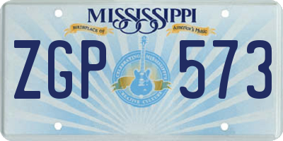 MS license plate ZGP573