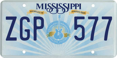 MS license plate ZGP577
