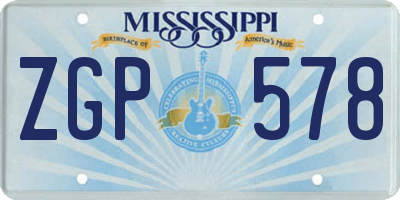MS license plate ZGP578