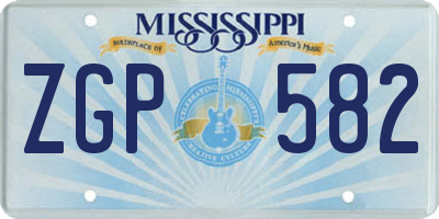 MS license plate ZGP582