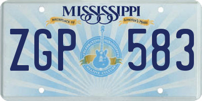 MS license plate ZGP583