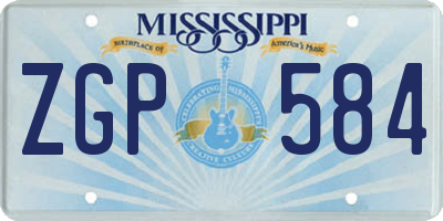 MS license plate ZGP584