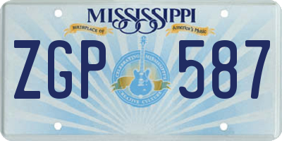 MS license plate ZGP587