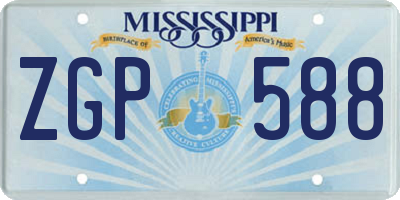 MS license plate ZGP588