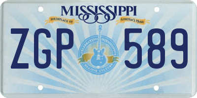 MS license plate ZGP589