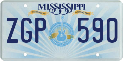 MS license plate ZGP590