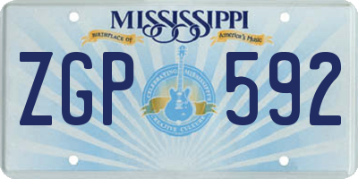 MS license plate ZGP592