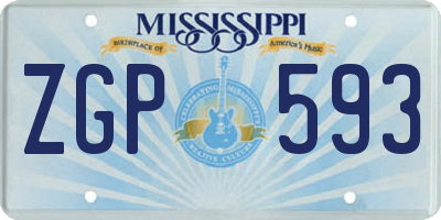 MS license plate ZGP593