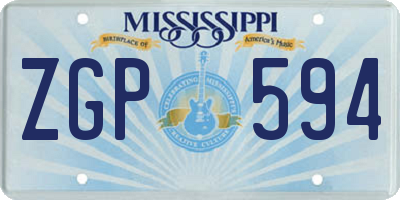 MS license plate ZGP594