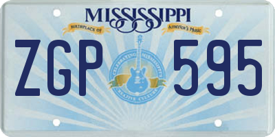 MS license plate ZGP595