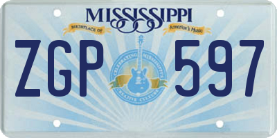 MS license plate ZGP597