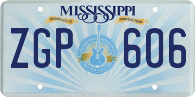 MS license plate ZGP606