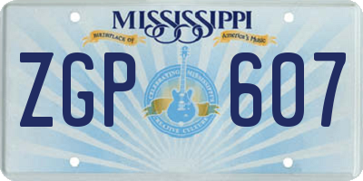 MS license plate ZGP607