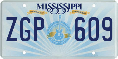 MS license plate ZGP609