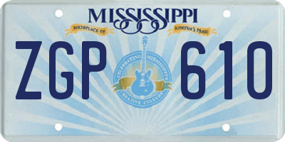 MS license plate ZGP610