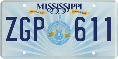 MS license plate ZGP611