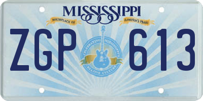 MS license plate ZGP613