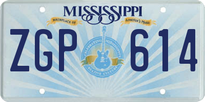 MS license plate ZGP614