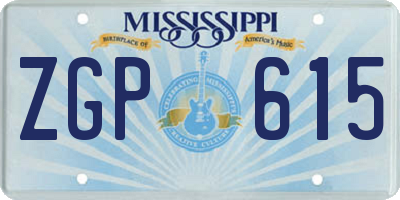 MS license plate ZGP615