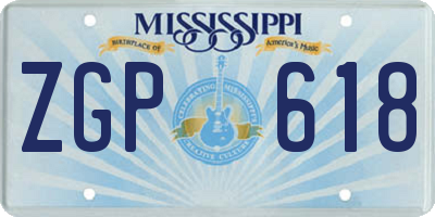 MS license plate ZGP618