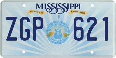 MS license plate ZGP621