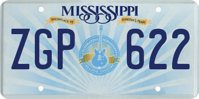 MS license plate ZGP622