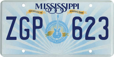 MS license plate ZGP623